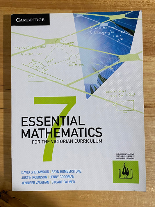 Essential Mathematics for the Victorian Curriculum Year 7 1st Edition Paperback VGC