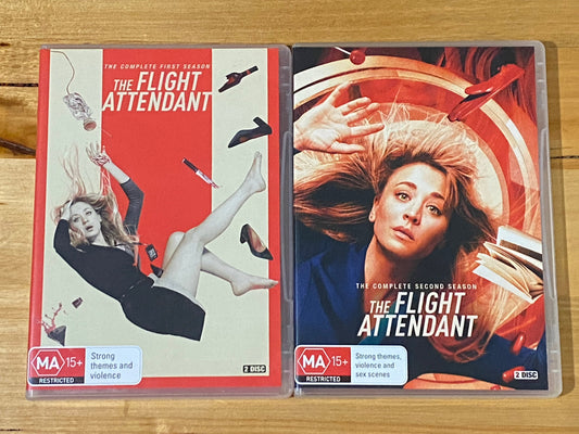 The Flight Attendant Seasons 1 & 2 DVD Kaley Cuoco Set PAL 4 VGC