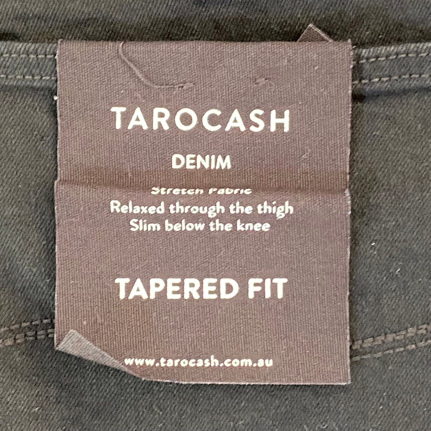 Tarocash Men’s Jeans Tapered Denim Black Size 42-inch Waist Zip Fly New With Tags