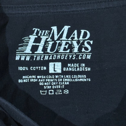 The Mad Hueys T-Shirt Black T-Shirt Double Side Print Cotton Size Large
