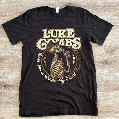 Luke Combs Beer Never Broke My Heart 2019 Tour T-Shirt Black Size M