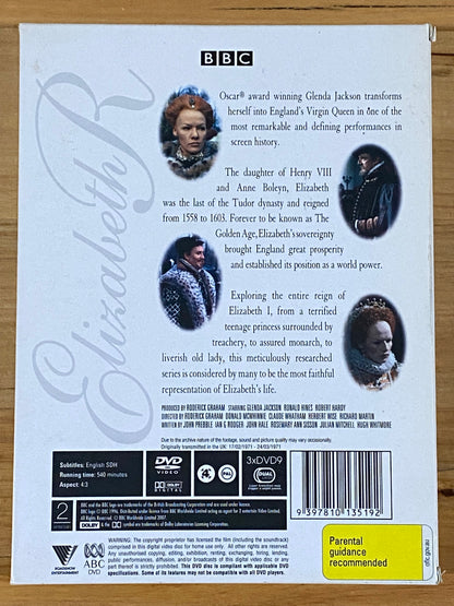 Elizabeth R DVD Glenda Jackson BBC Historical Drama 3-Disc Set PAL 4 VGC