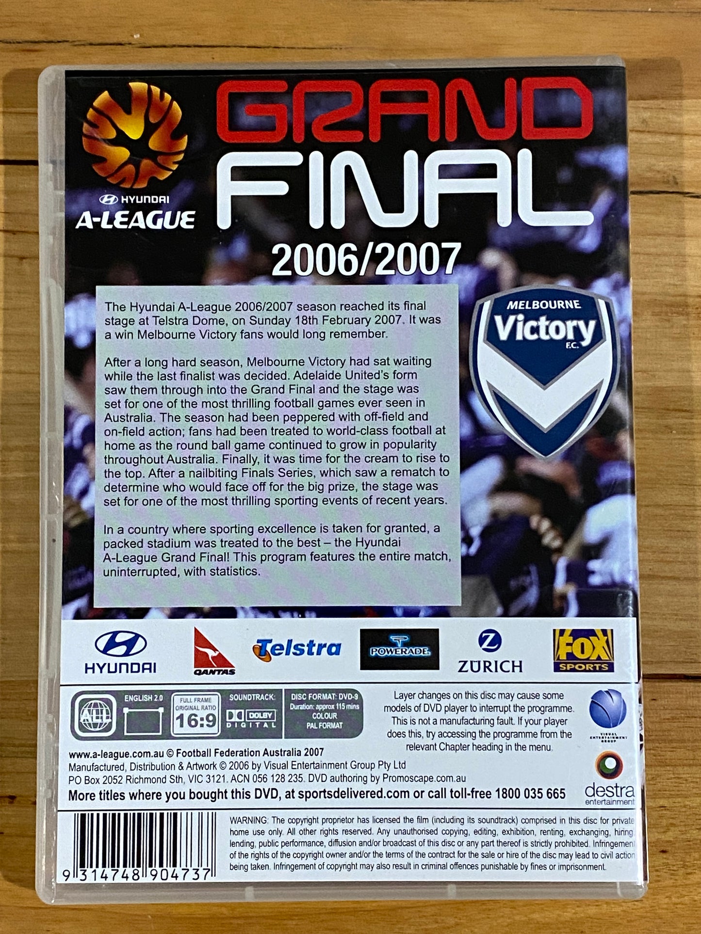 A-League Grand Final 2006-2007 DVD Melbourne Victory VGC