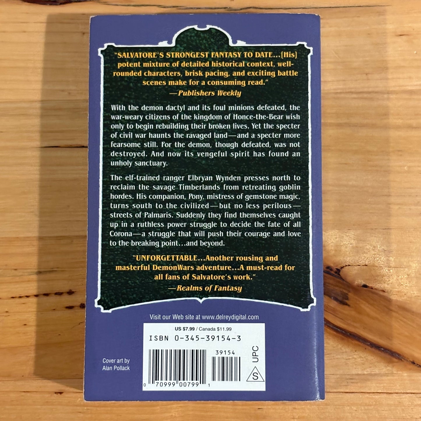The Demon Apostle R.A. Salvatore Fantasy Paperback 2000 GD