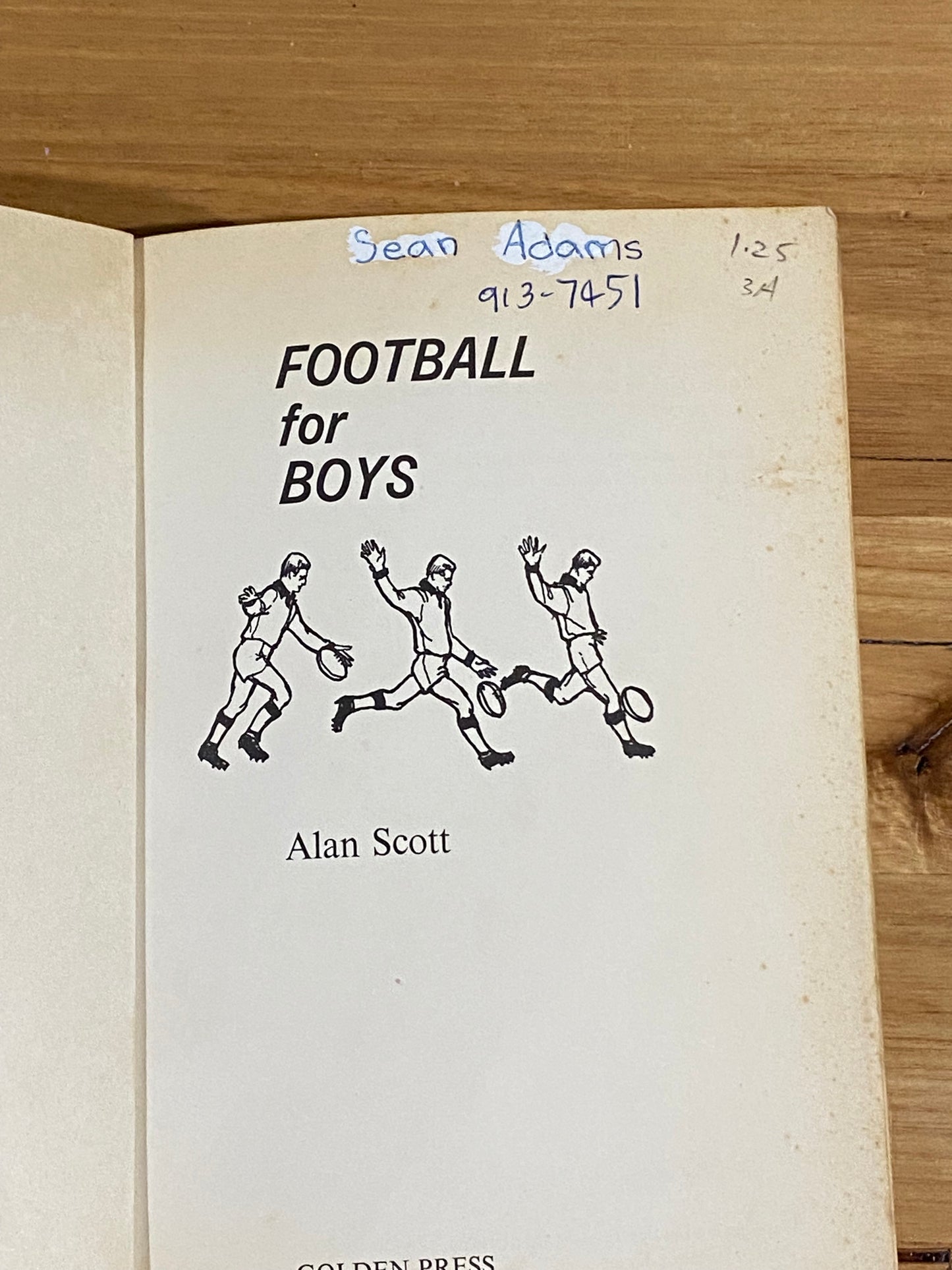 Football For Boys Vintage Paperback 1971 GD