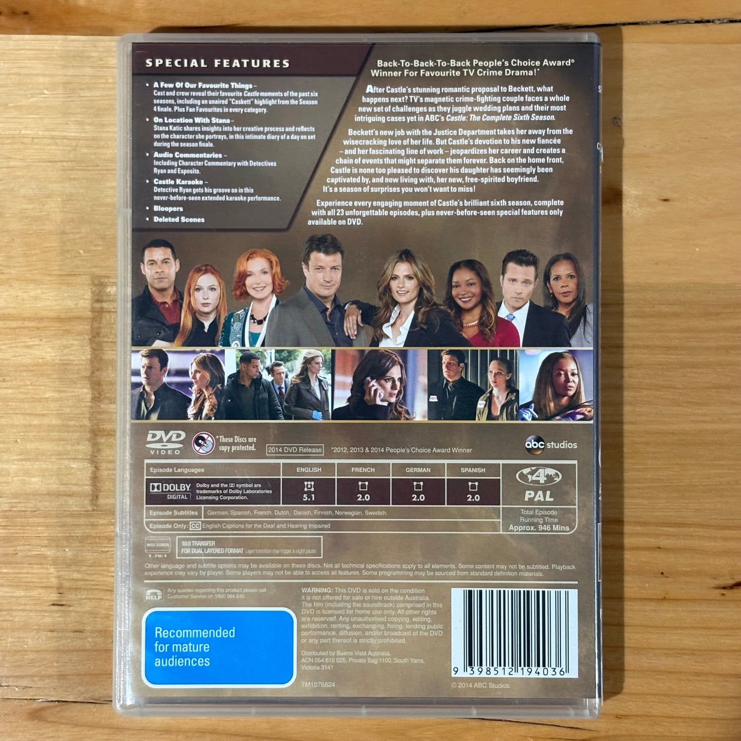 Castle Seasons 1-8 Complete DVD Nathan Fillion US Police Drama PAL 4 VGC
