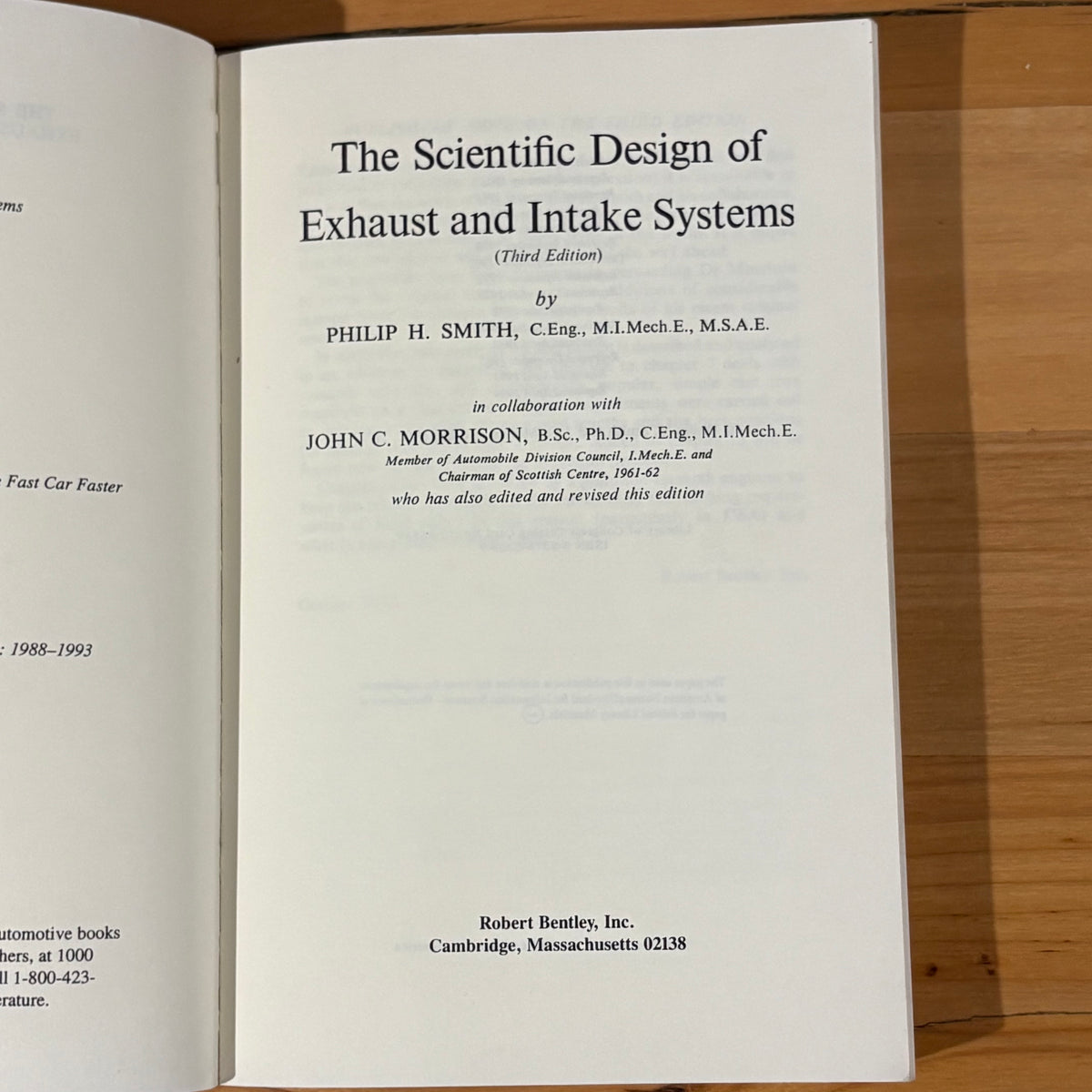 Scientific Design Of Exhaust and Intake Systems 3rd Ed. Paperback GD