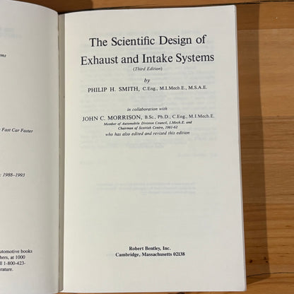 Scientific Design Of Exhaust and Intake Systems 3rd Ed. Paperback GD