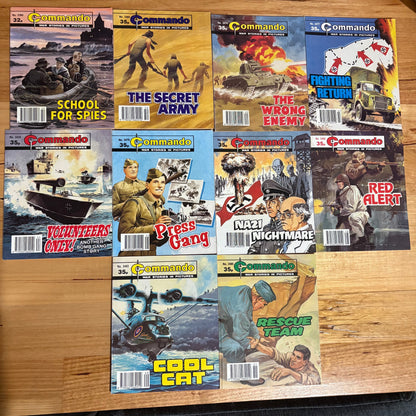 Commando War Comics x 10 Bundle Printed 1990 to 1991 DC Thomson 046