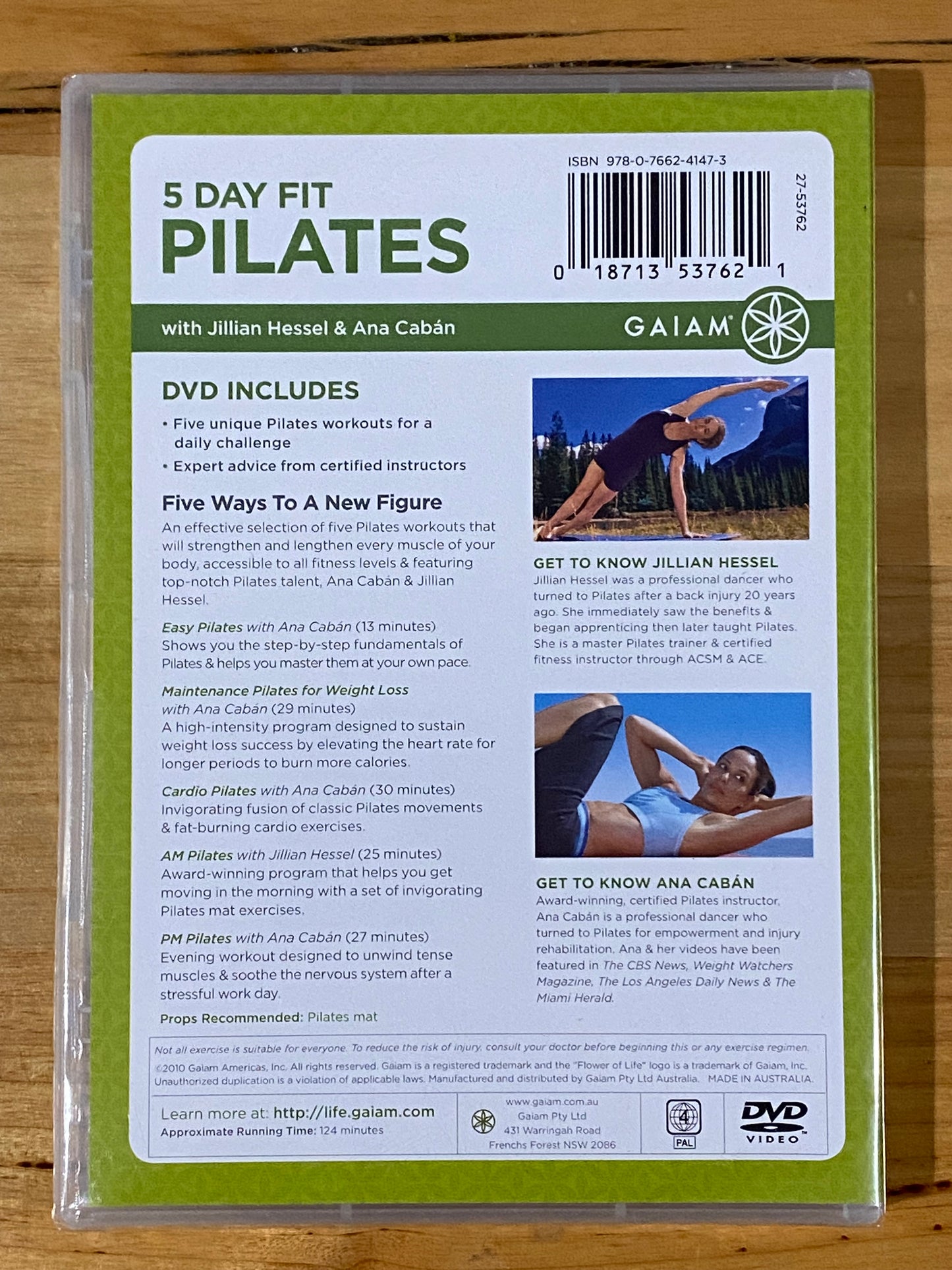 Gaiam 5 Day Fit Pilates DVD 5 Workout Routines PAL 4 New Sealed