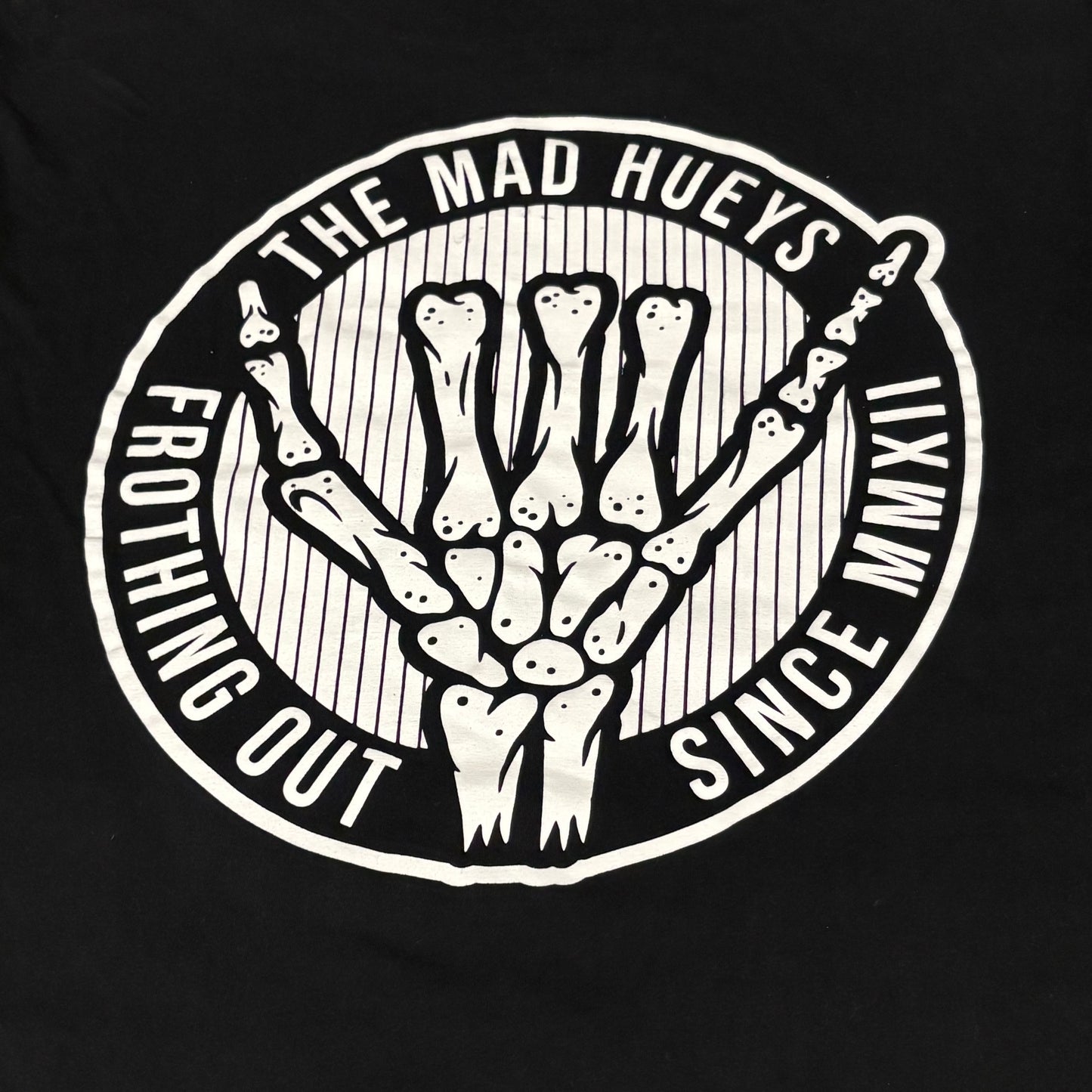The Mad Hueys T-Shirt Black T-Shirt Double Side Print Cotton Size Large