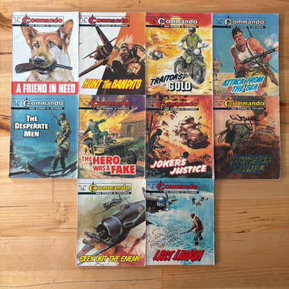 Commando War Comics x 10 Bundle All Published 1980 DC Thomson GD