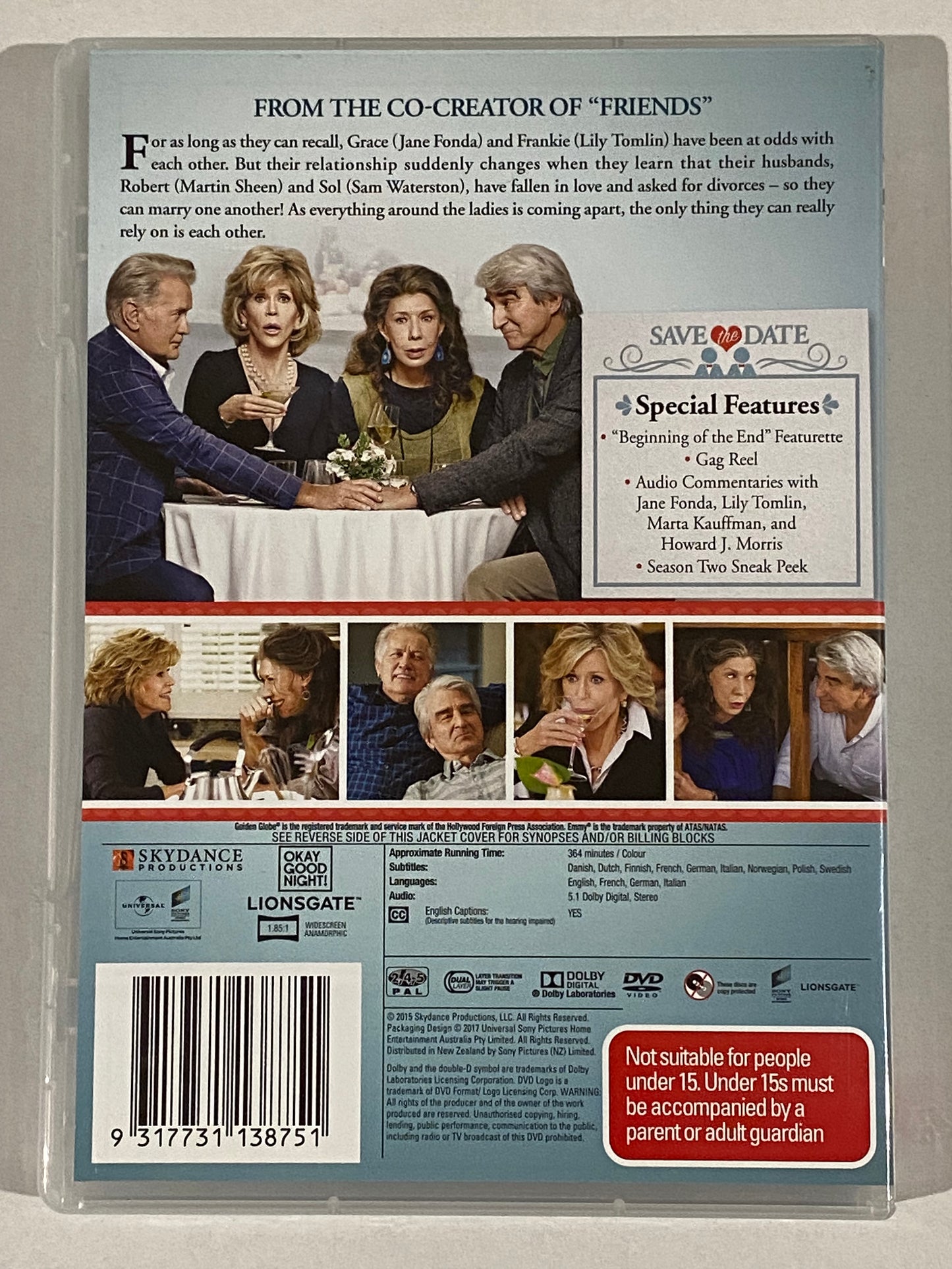 Grace and Frankie Seasons One & Two DVD Fonda Tomlin 3-disc Sets PAL 4 VGC