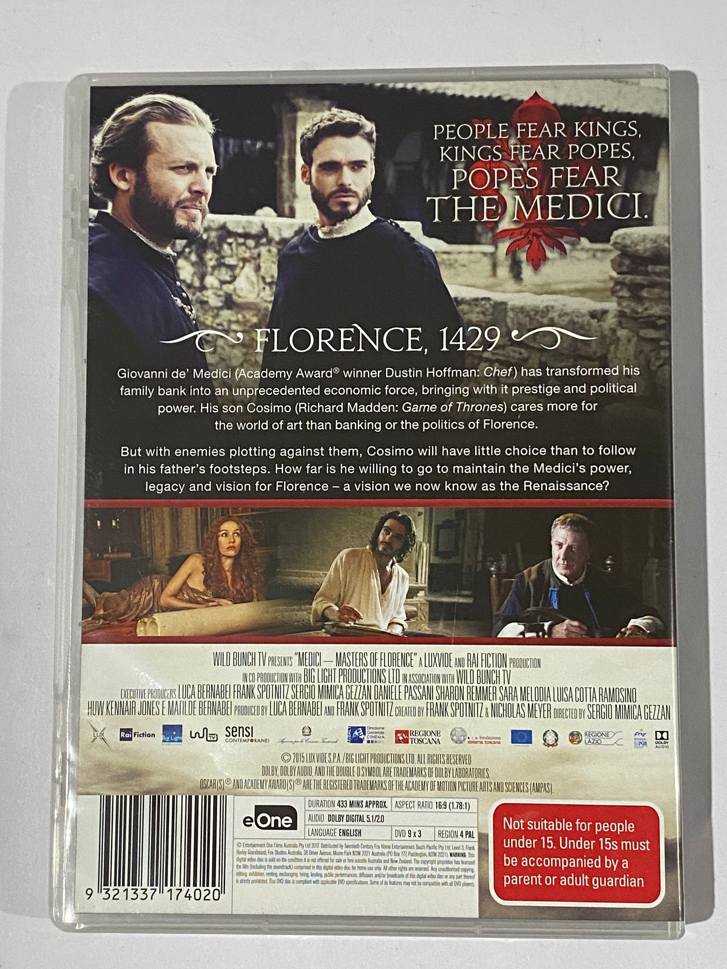 Medici Masters of Florence Complete First Season DVD 3-Disc Set PAL 4 VGC