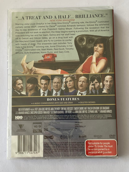 Veep Complete Season 3 DVD Julia Louis-Dreyfus 2-Disc PAL 4 New Sealed