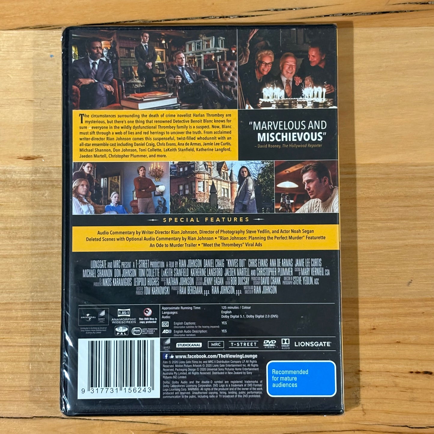 Knives Out DVD A Rian Johnson Whodunit Daniel Craig PAL 4 Brand New Sealed