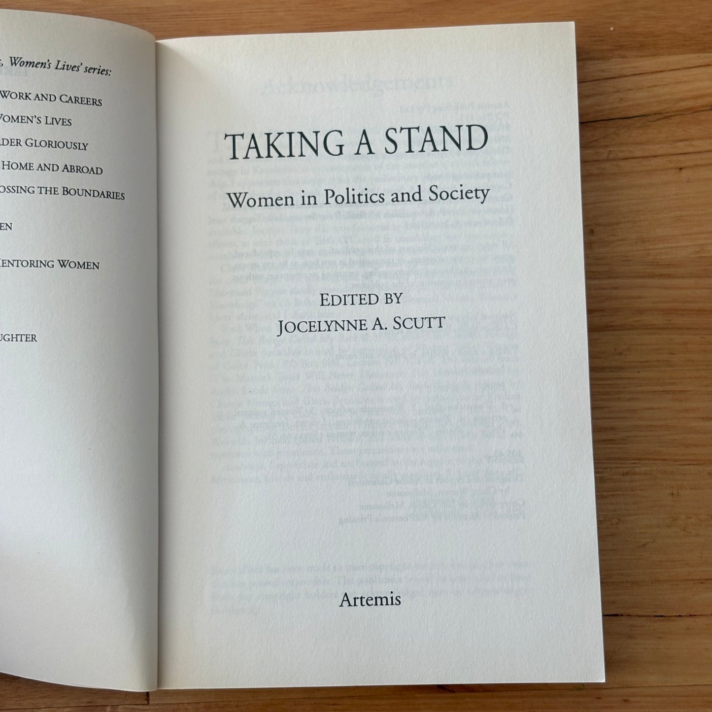 Taking A Stand: Women in Politics and Society Jocelynne A Scutt Paperback GD