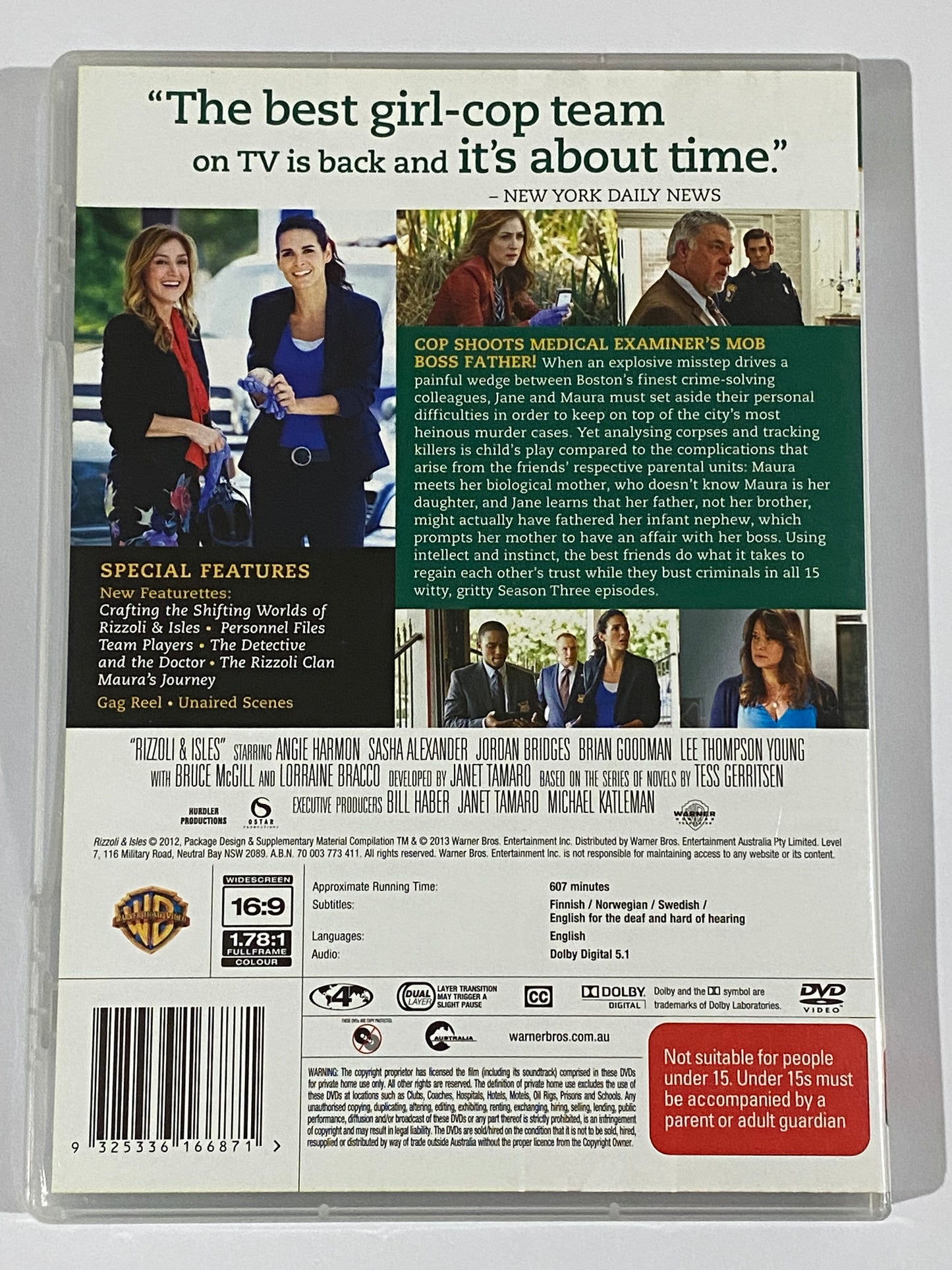 Rizzoli & Isles Complete Season 3 ­DVD 3-Disc Set PAL 4 VGC