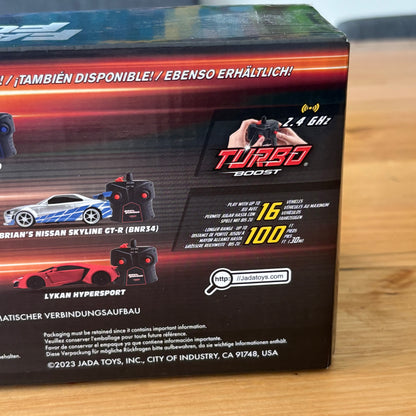 Fast & Furious Brian's Toyota Nissan Skyline RC Car Jada 1:24 2.4GHz Turbo New