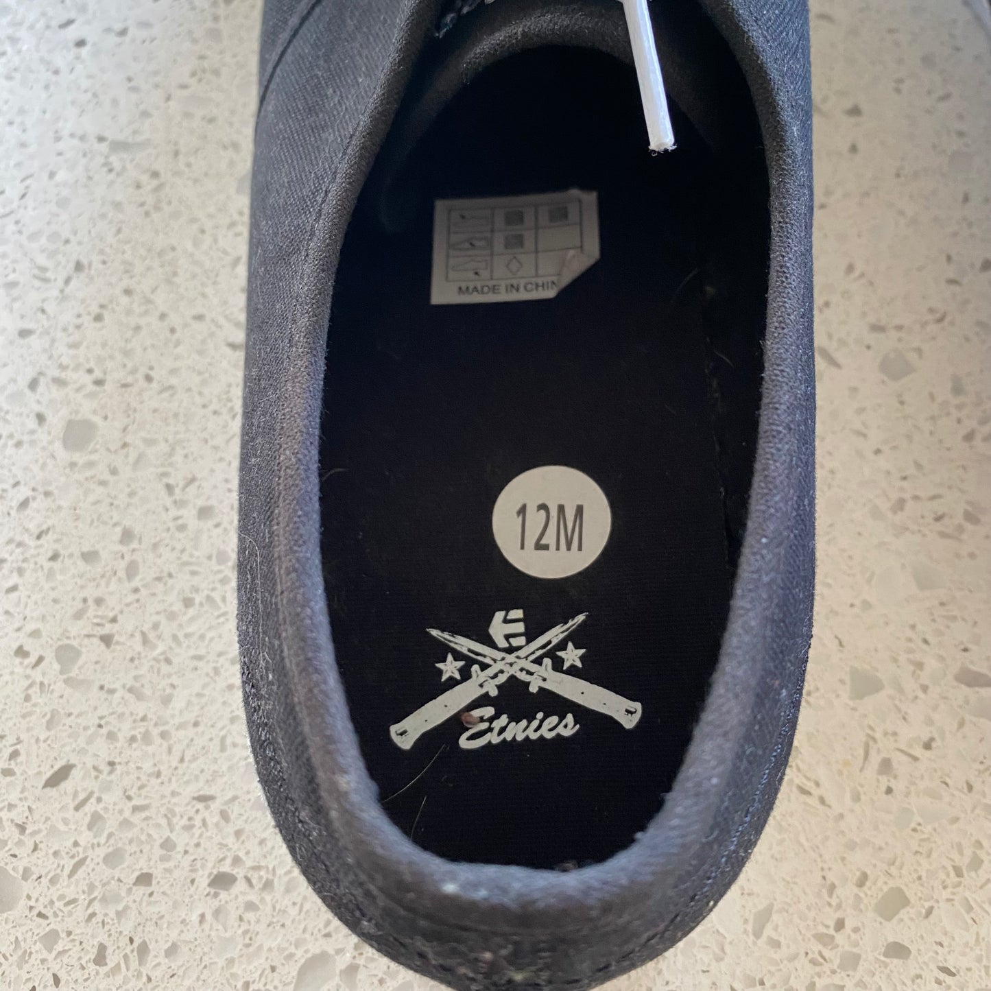 Etnies Brigade SMU Skate Shoes Black Mens US Size 12 Very Good Condition