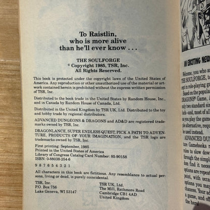 The Soulforge by Terry Phillips Advanced Dungeons & Dragons Adventure 4 Gamebook