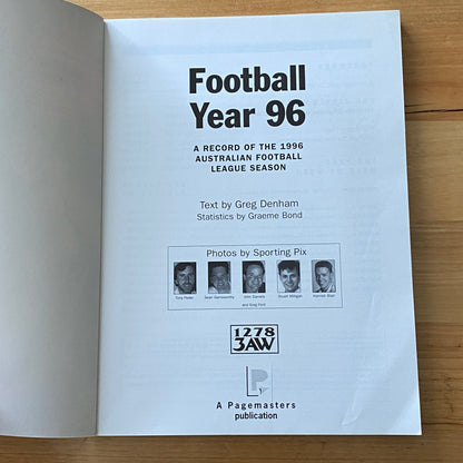 3AW Football Year 96 Book AFL Wayne Carey Cover Complete with Poster GD