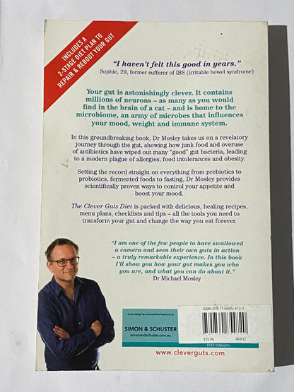 The Fast 800 and The Clever Guts Diet by Dr Michael Mosley 2 x Paperback Book GD