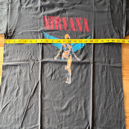 Nirvana In Utero T-Shirt Black Short Sleeve Size Large