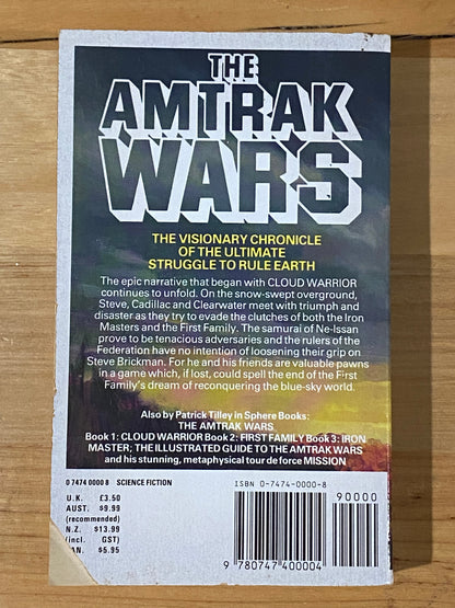 Amtrak Wars Blood River & Cloud Warrior by Patrick Tilley Paperback 1980s VTG GD