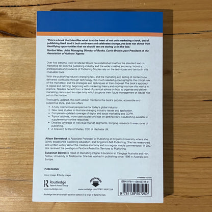 How to Market Books by Alison Baverstock & Susannah Bowen 2019 Paperback GD