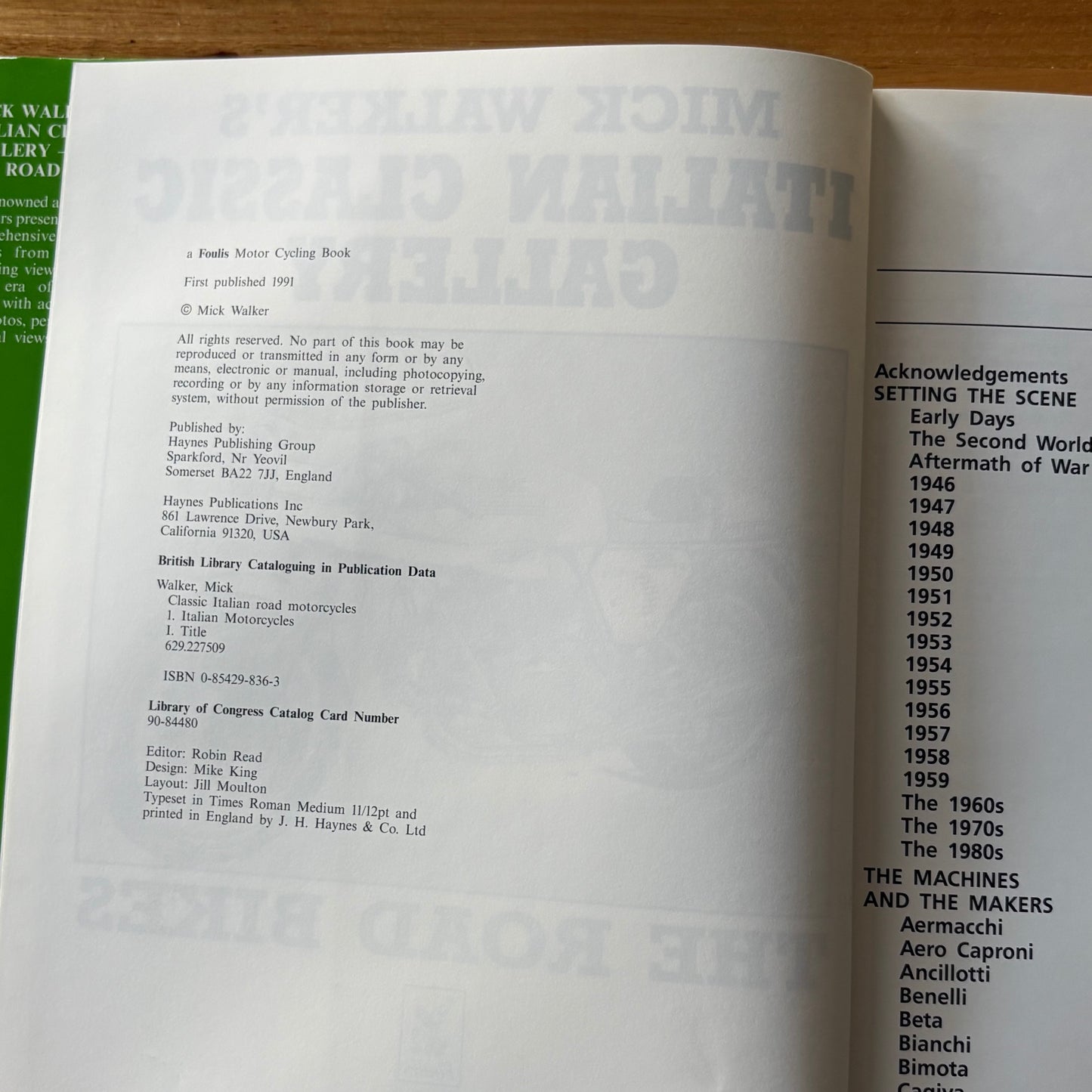 Mick Walker's Italian Classic Gallery The Road Bikes Hardcover 1991 GD