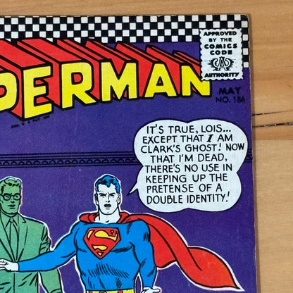 Superman (1939) #186 DC Comics Silver Age Grade Good