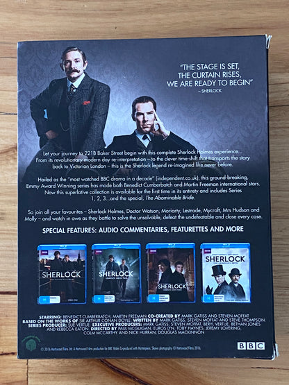 Sherlock Blu-ray Complete Set Series 1-4 BBC Drama Abominable Bride Region B VGC