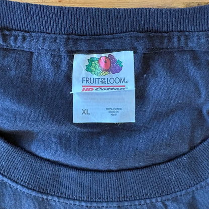 Club Aqua Fruit Of The Loom T-Shirt Black Short Sleeve Size XL