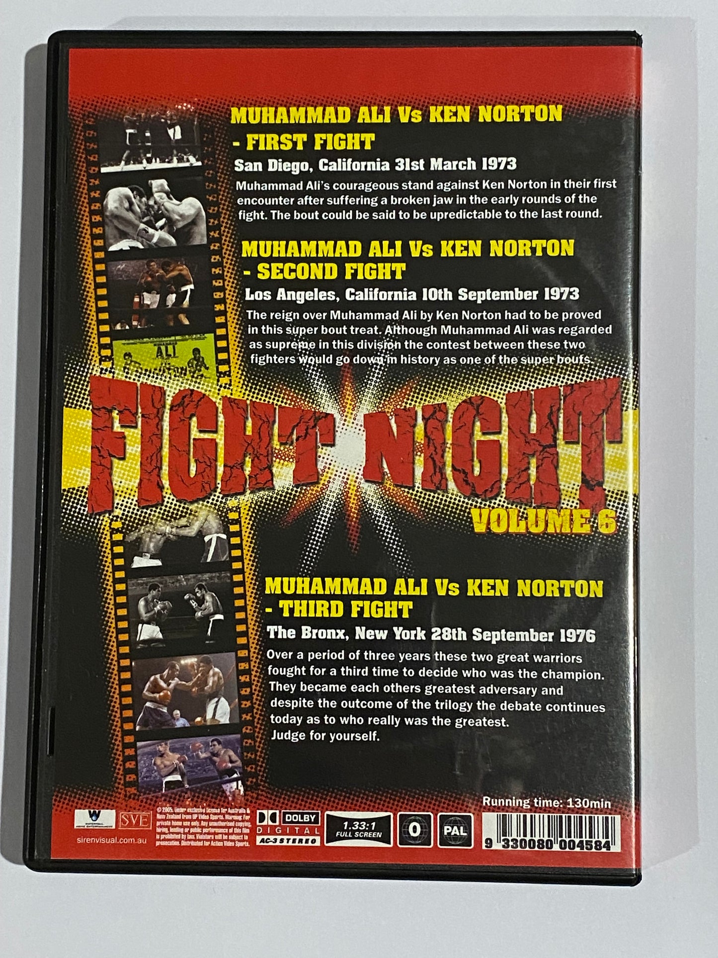 Fight Night Volume 6 DVD Muhammad Ali v Ken Norton Boxing PAL 0 VGC