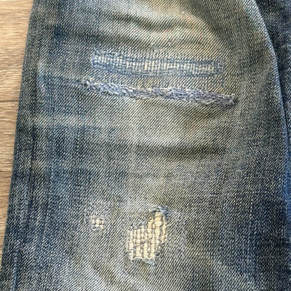 Nudie Jeans Womens Distressed W 28 L 32 Blue Denim Skinny