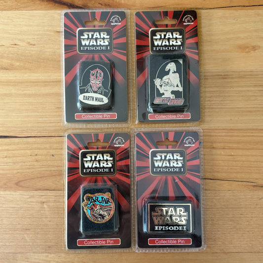 Star Wars Episode 1 Collectible Pins x 4 Vintage Sealed