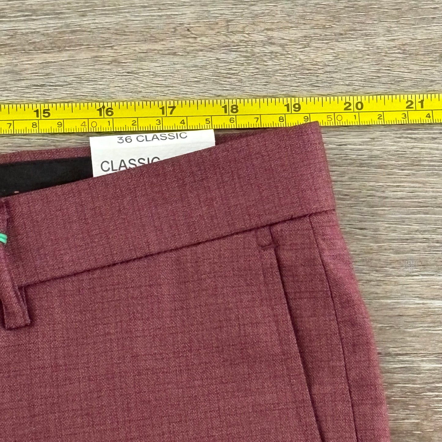 Axl & Co Men’s Wine Dress Pants SZ 36-inch Waist Zip Fly New With Tags