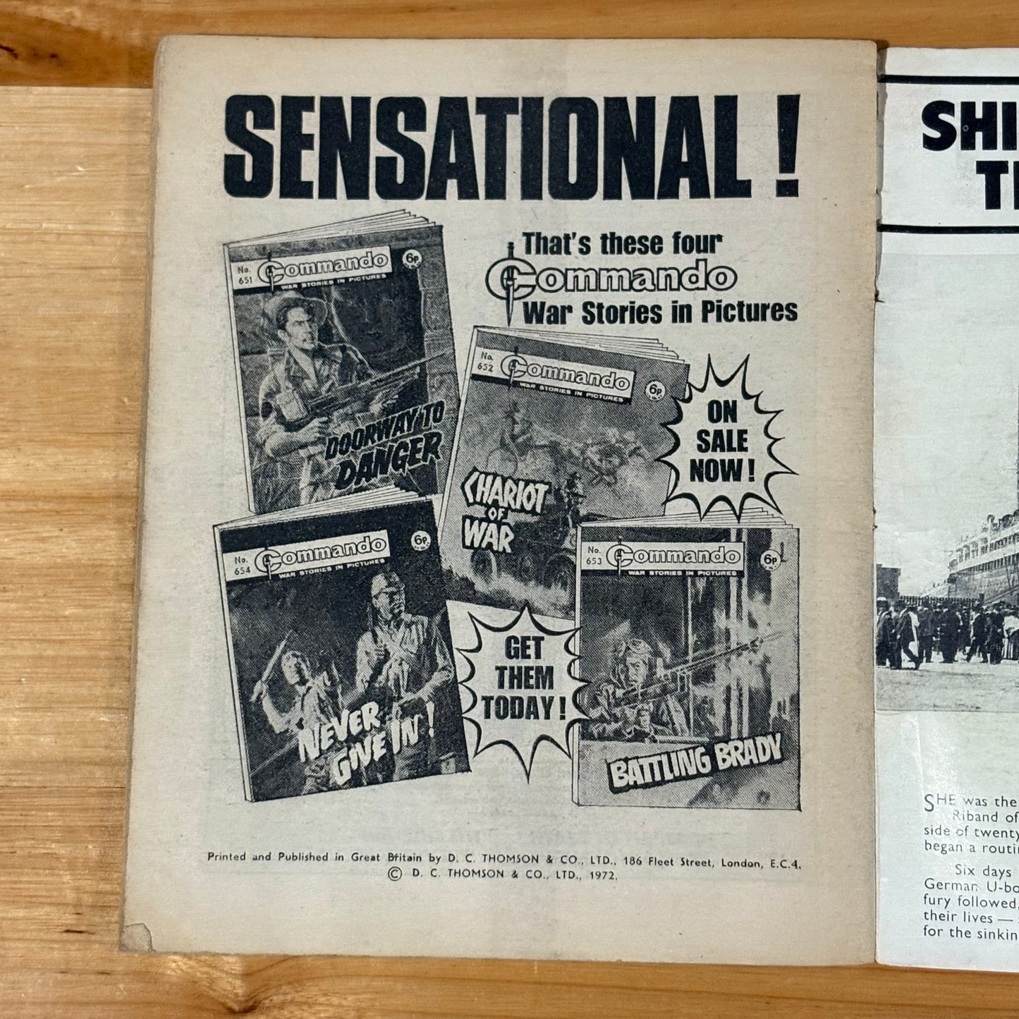 Commando War Comic #653 Battling Brady 1972