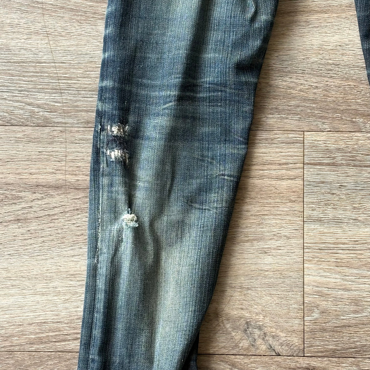Nudie Jeans Womens Distressed W 28 L 32 Blue Denim Skinny