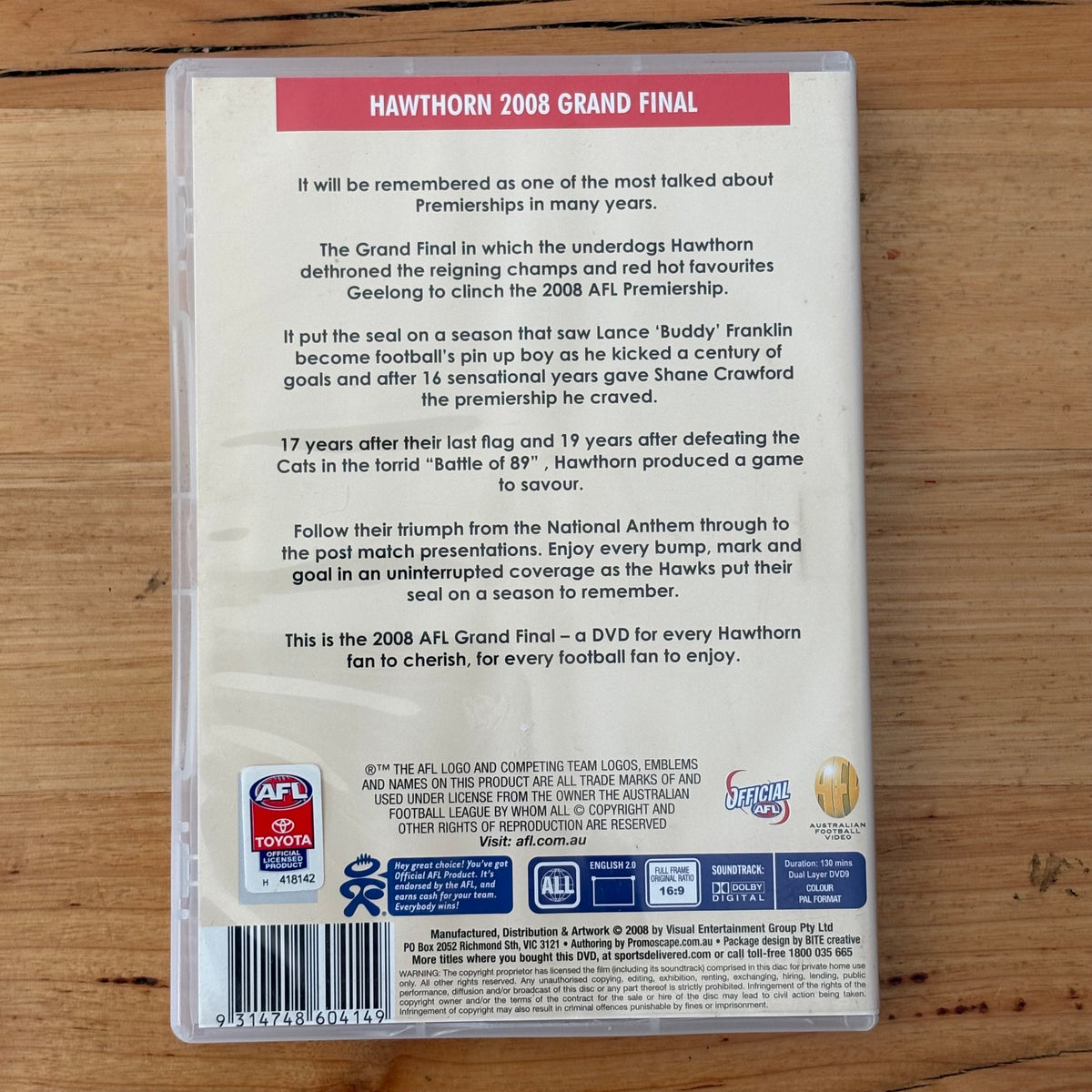 Hawthorn Premiers DVD Bundle of 8 Hawks AFL Grand Finals PAL 4 VGC