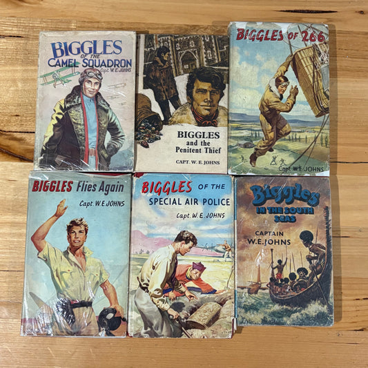 Biggles Hardcover x 6 Bundle Captain W.E. Johns Vintage Story Books