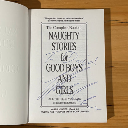 Naughty Stories For Good Boys And Girls by Christopher Milne 2000 Paperback Signed VGC