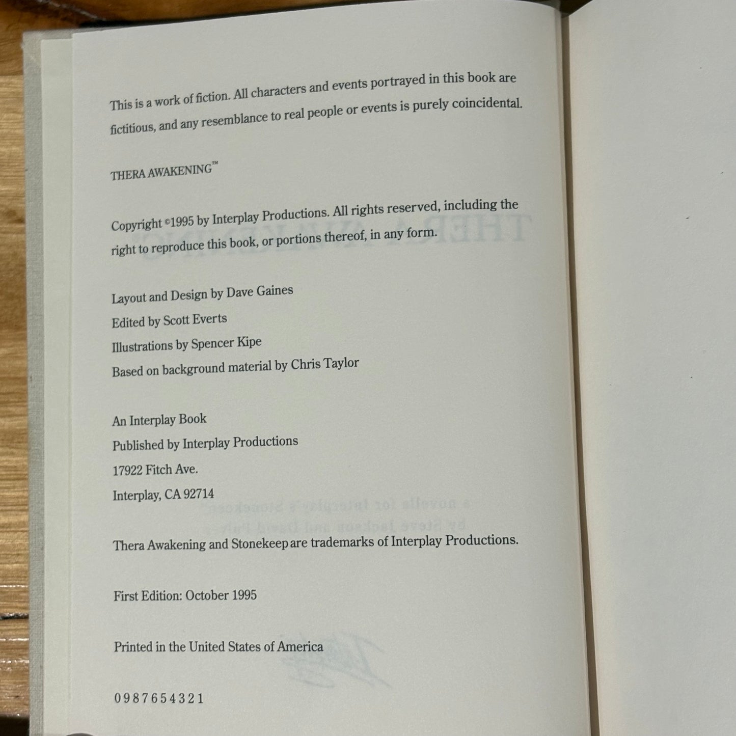 Thera Awakening Stonekeep Hardcover by Steve Jackson and David Pulver GD