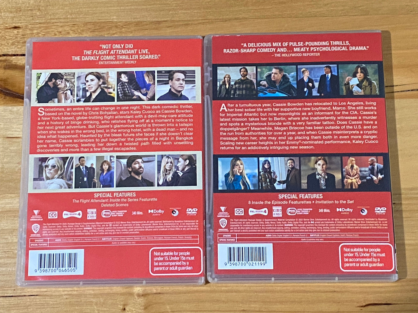 The Flight Attendant Seasons 1 & 2 DVD Kaley Cuoco Set PAL 4 VGC