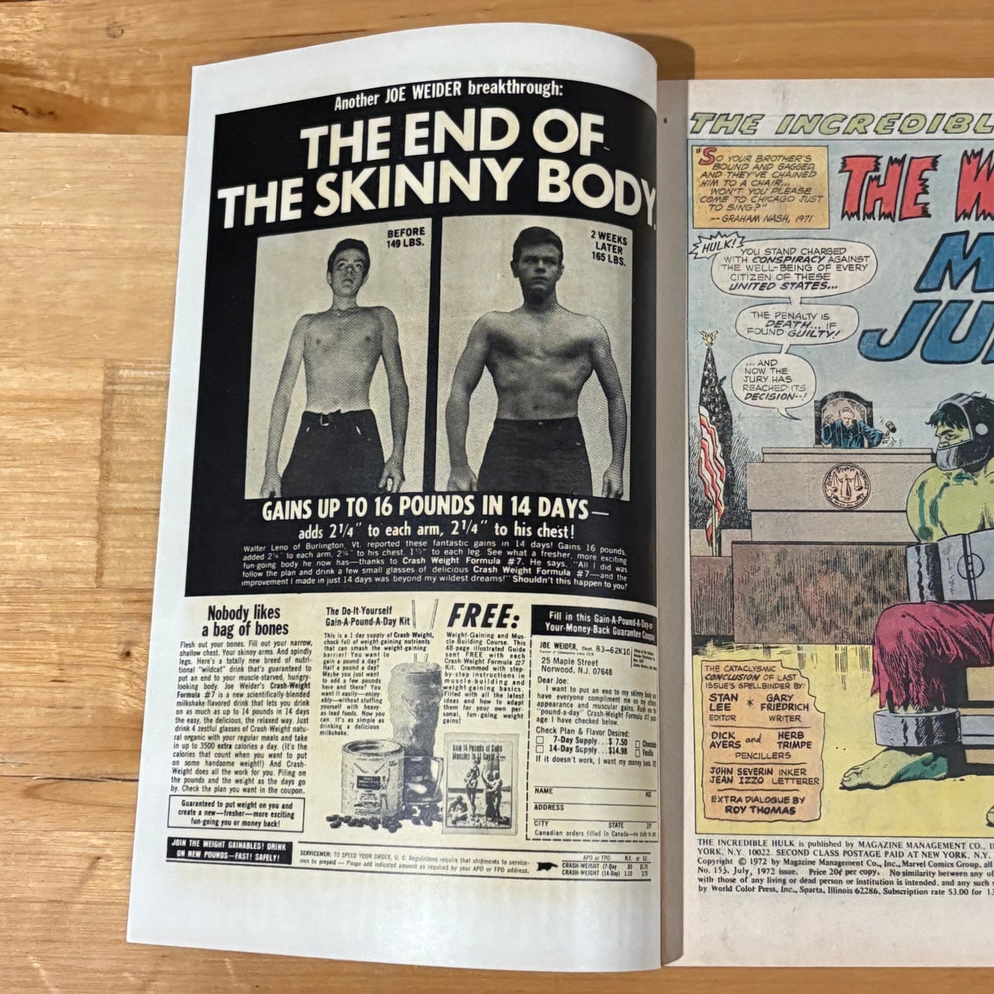 The Incredible Hulk (1968) #153 Fine Grade Silver Age Comic Book