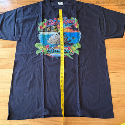 Club Aqua Fruit Of The Loom T-Shirt Black Short Sleeve Size XL
