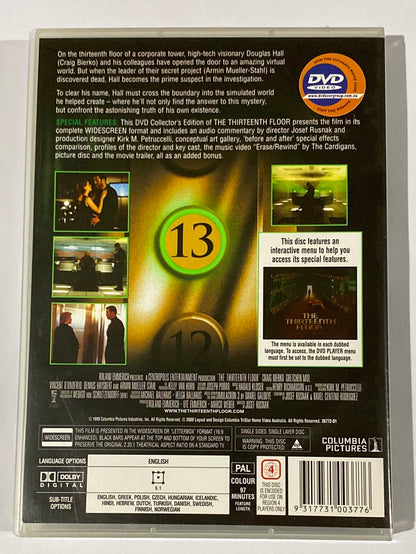 The Thirteenth Floor Collector's Edition DVD PAL 4 VGC