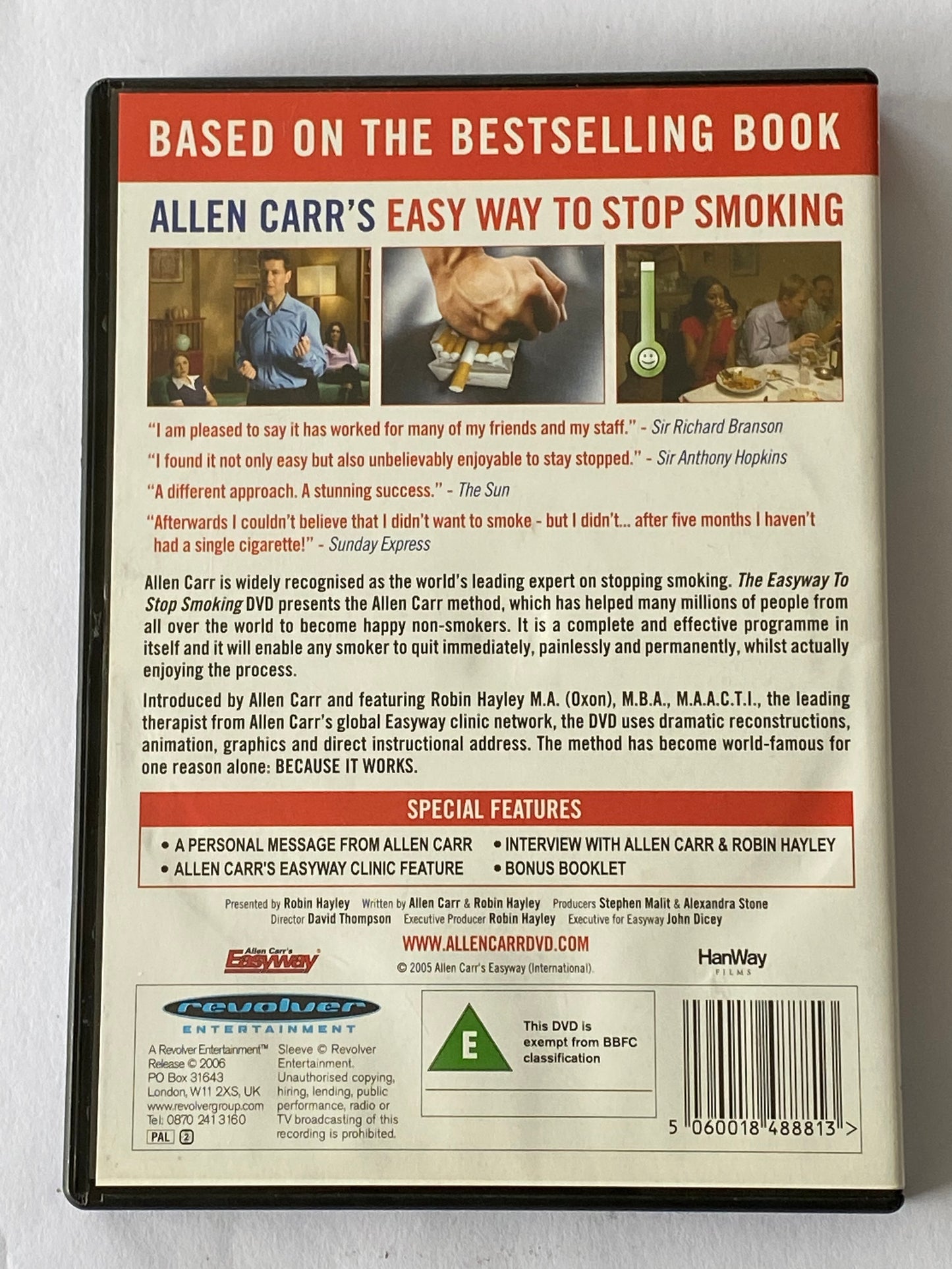 Allen Carr's Easy Way To Stop Smoking DVD PAL 2 VGC