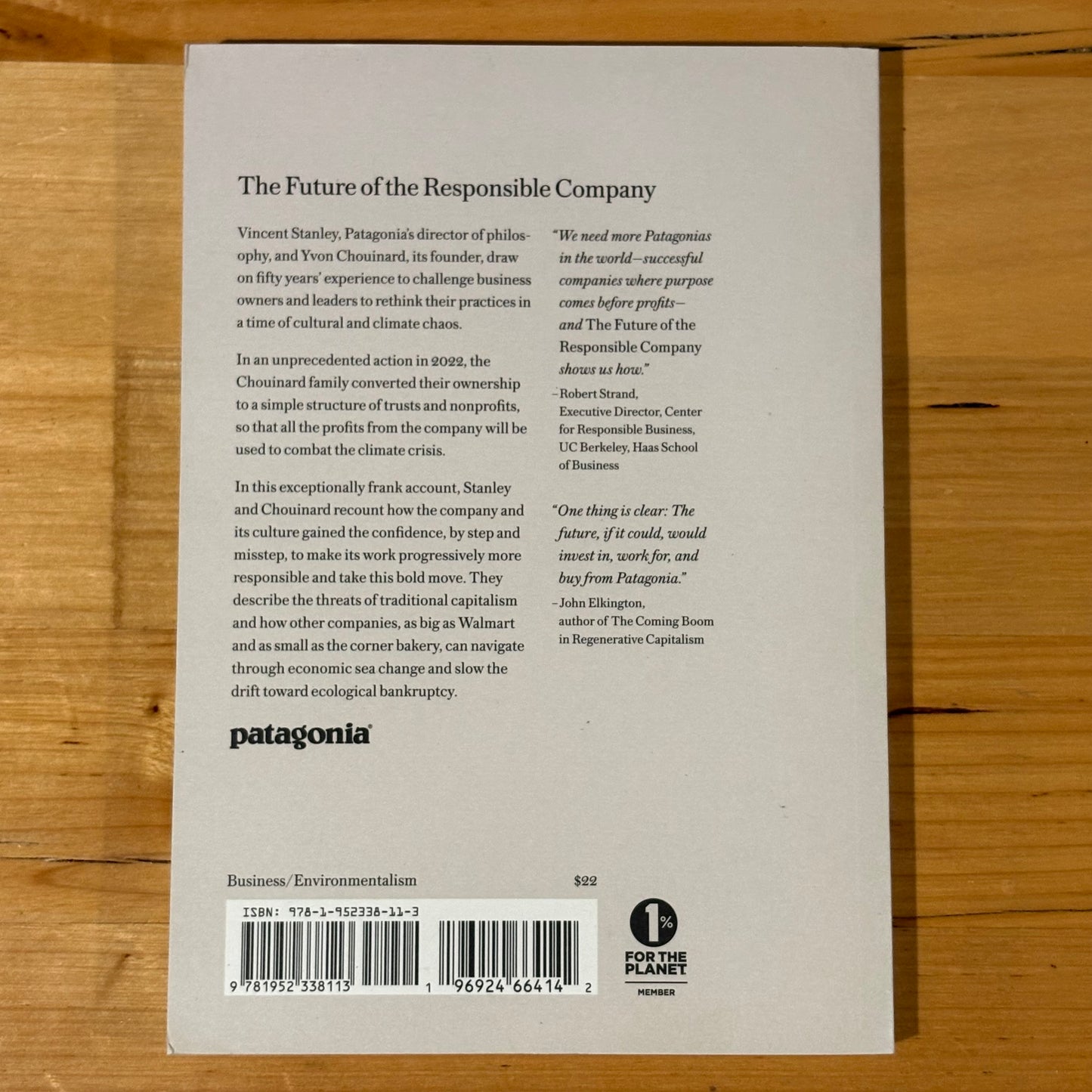 The Future Of The Responsible Company Patagonia 2023 Paperback GD
